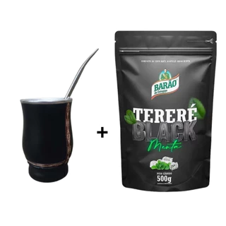 Kit tereré cuia + bomba + Erva Barão de Cotegipe 500g