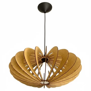 Lustre Flor MDF Corte a Laser – Luminária Decorativa de Teto
