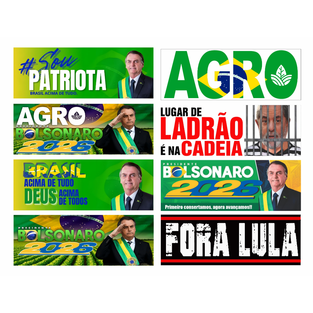 Adesivo Bolsonaro Brasil 1 Unidade Diversos modelos - 22x8 cm Carro ...