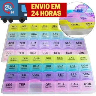 Porta Remédios Semanal 28 Dias Solução Completa para Suplementos e Medicamentos