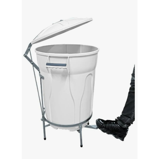 LIXEIRA CESTO REDONDO 100 LITROS COM TAMPA E PEDAL METÁLICO