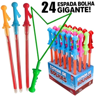 Kit 24 Lembranciha Infantil Espada Bastão Bolha De Sabão Gigante 44cm Para Criança Festa Aniversário