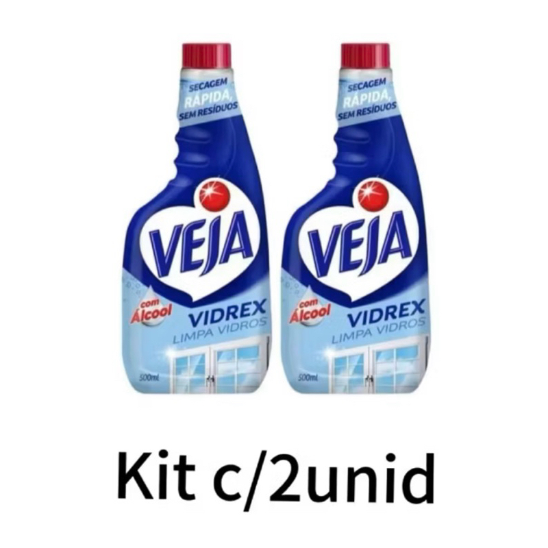 kit c/2 unid Veja Vidrex refil 500ml cada | Shopee Brasil