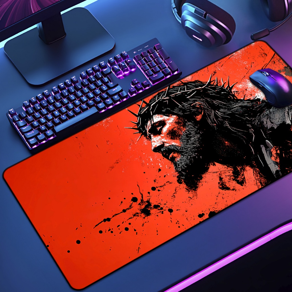 Mouse Pad Grande Gamer Jesus 65x30 70x35 80x35 90x40 90x50 120x60 ...