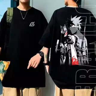Camiseta Oversized Anime Naruto Shippude Kakashi Lançamento Camiseta Top Unissex 100% Algodão