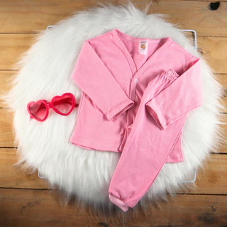 Pijama Com Pé Bebê 2 Peças | Algodão - 9-12 Meses