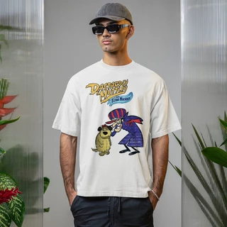 Camiseta Básica Oversized Ou Regata Machão Desenho Retrô Dic Vigarita E Muttley Vintage Arte