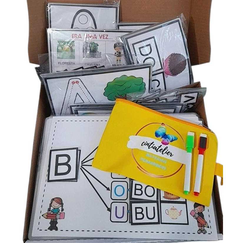 Kit Material Pedagógico Plastificado - alfabetização Autismo Tdah ...
