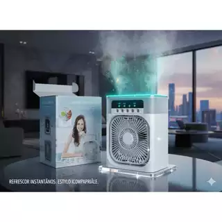 Ventilador Climatizador Portátil USB 💨 3 em 1 | Umidifica, Resfria e Purifica o Ar – Compacto e Silencioso