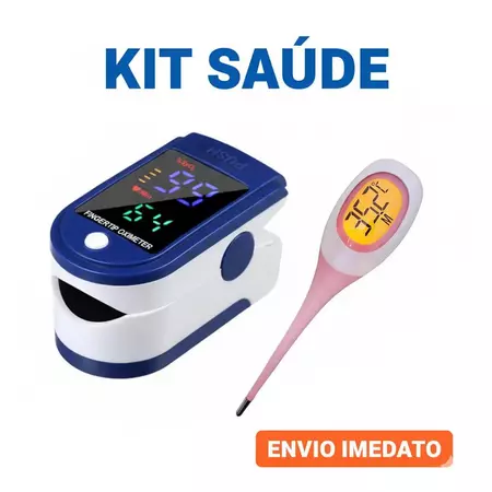 Kit Saúde Express: Termômetro Digital 8s + Oxímetro – Medição Instantânea, Fácil e Segura!