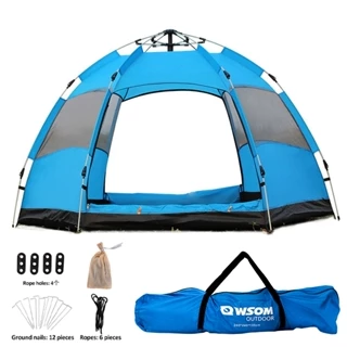 Barraca de Camping Automática Dupla Camada - Água/UV, 240/270cm, 2-5 Pessoas + Acessórios em Oferta na Shopee