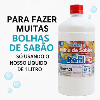Kit Com 1/2/3/4 Refil para bolha de sabão líquido Bubble para máquina de fazer bolhas 1/4 litros atóxica em Oferta na Shopee