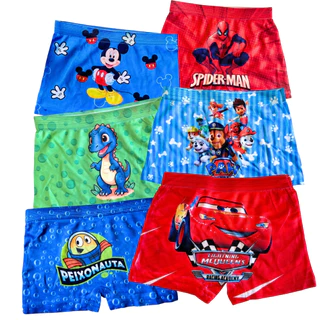 Kit 10 Cuecas Boxer Menino Estampadas Sublimadas Personagens super heroi Infantis Conforto Diário