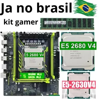KIT XEON x99 UPGRADE GAMER PLACA MÃE + E5 2680 v4 E5 2630 V4 OPÇAO COM 8 16 32 RAM