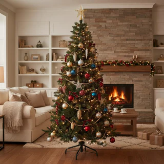 Árvore de Natal Grande Luxuosa 2,10m 600 Galhos Cheios Desmontavel