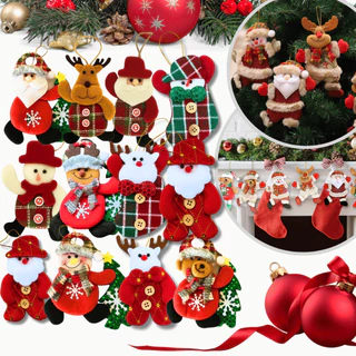 Kit Enfeites De Natal de Luxo Para Pendurar Papai Noel Boneco De Neve Personagens Natalinos Para Decoração