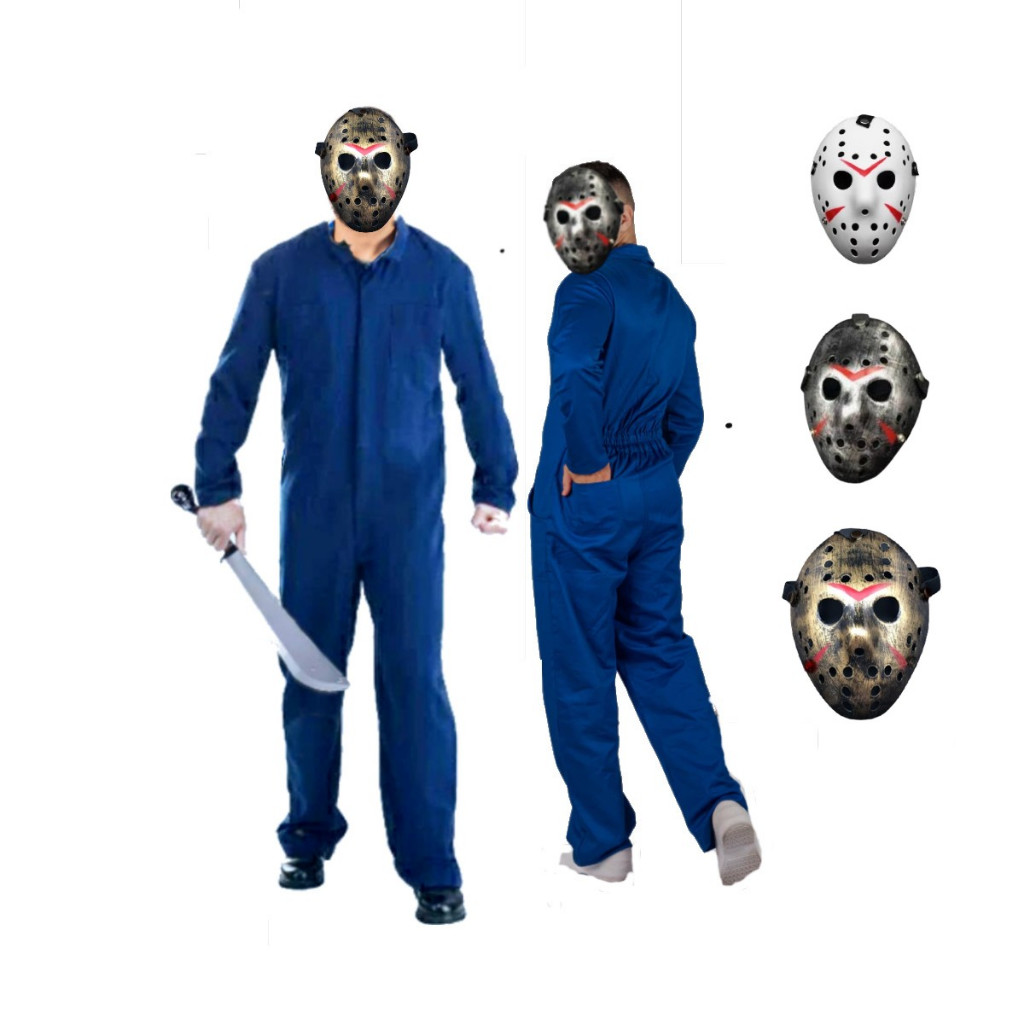 Fantasia Jason Sexta-feira 13 | Macacão + Máscara + Facão | Shopee