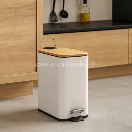 Lixeira para casa banheiro cozinha grande em inox ou metal  com e pedal decorativa multiuso
