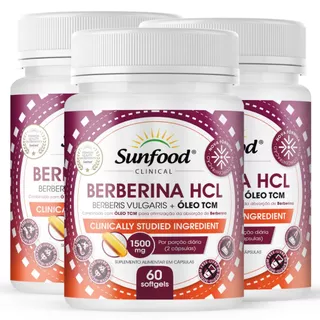 Suplemento Alimentar Berberina + Oléo TCM 1500mg 60 Cápsulas