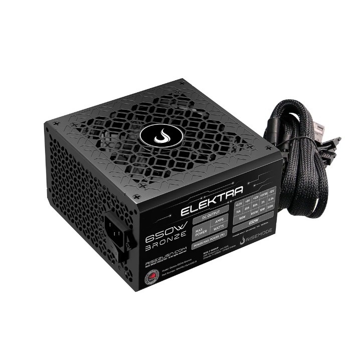 Fonte Gamer Rise Mode Elektra, 650W, Bronze, PFC Ativo, Preto - RM-PSU-ELK-650-B