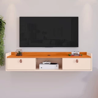 Rack Sala Tv Suspenso 1.20cm Home Decoração Sala Quarto nicho 1 Porta Varias Cores Painel TV em Oferta na Shopee