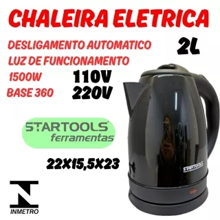 Jarra Chaleira Eletrica 2L 1500W 220V 110V Aço Inox Base Rotativa Desligamento Automático em Oferta na Shopee