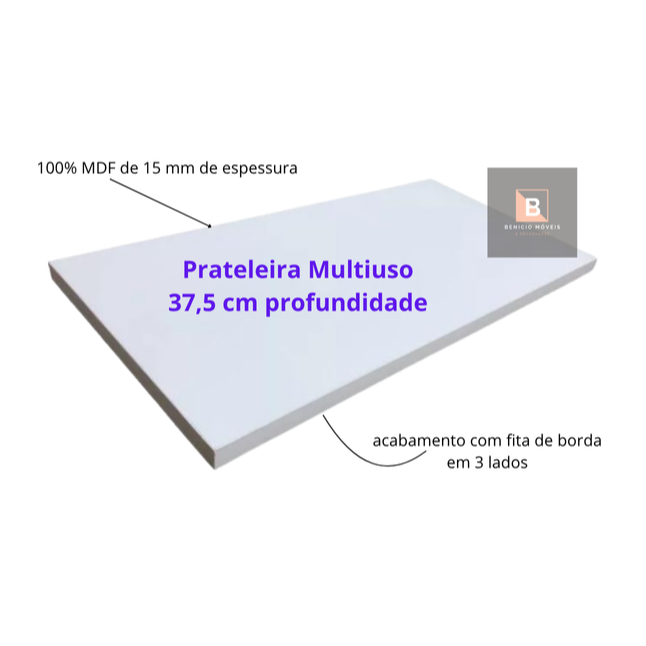 Prateleira Multiuso 37,5 cm de profundidade - MDF – Ideal para Organização e Decoração