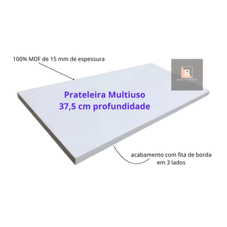 Prateleira Multiuso 37,5 cm de profundidade - MDF – Ideal para Organização e Decoração