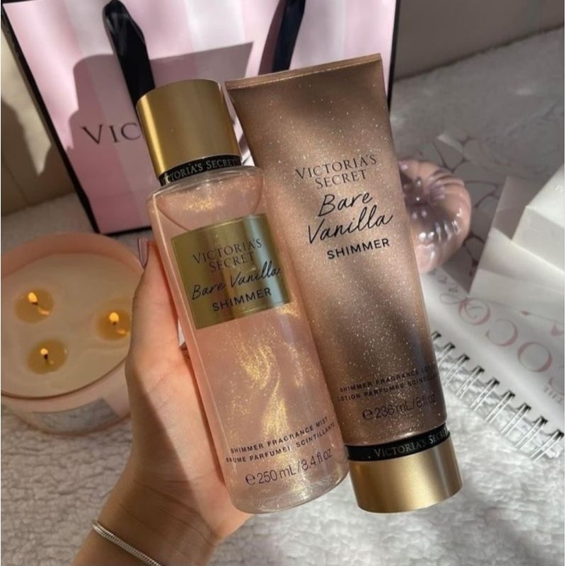 VS Body Splash Bare Vanilla Original Shimmer (Brilho) ou Tradicional ...
