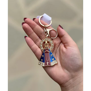 Chaveiro Nossa Senhora Aparecida – Semijoias Banhada a Ouro e embelagem de presente