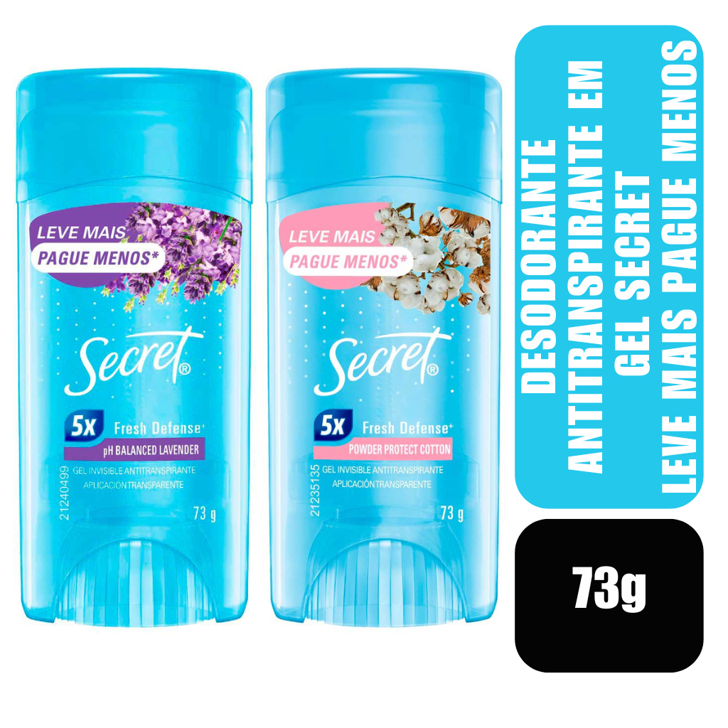 Desodorante Antitranspirante em Gel Secret 73g Leve Mais Pague Menos ...