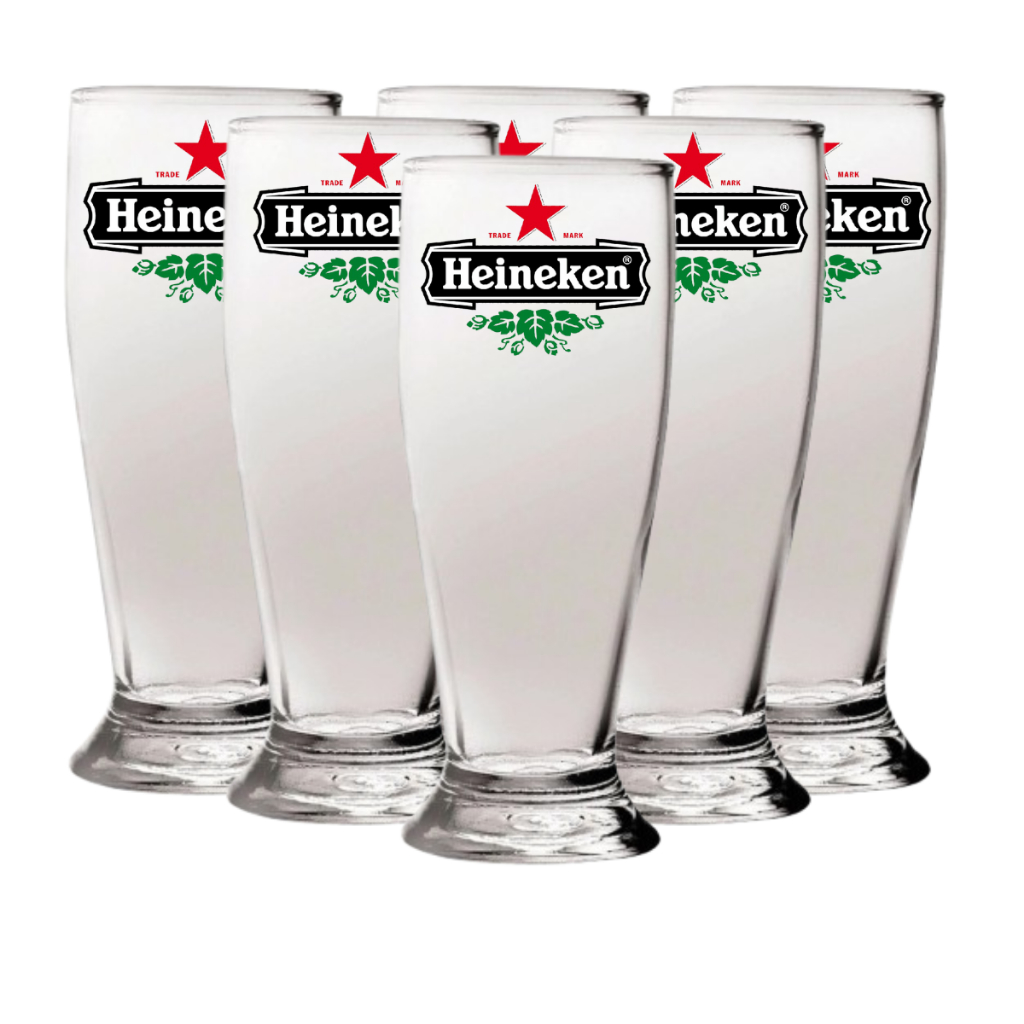 Conjunto 6/4/3 copos de vidro tulipa 200ml personalizados heineken corona!