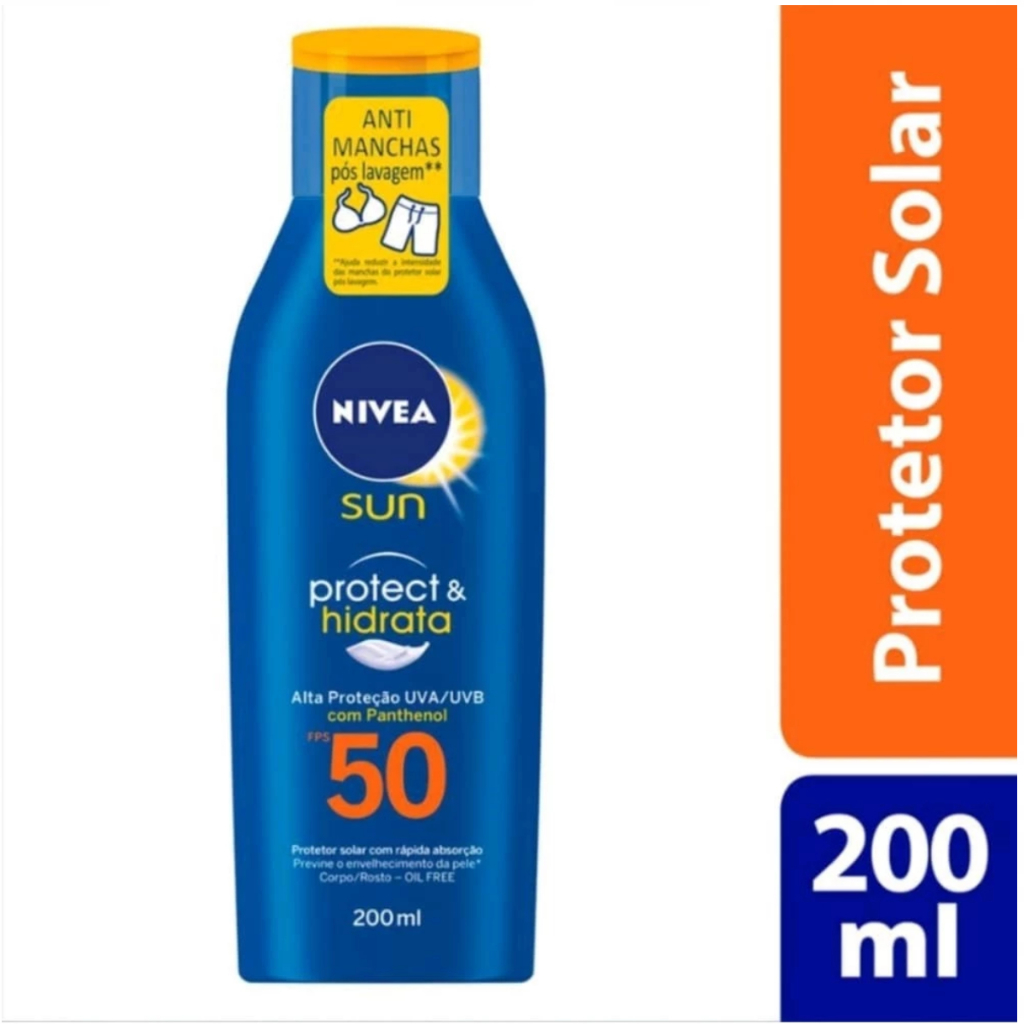 Protetor Solar Nivea Sun Protect & Hidrata FPS 50 200ml | Shopee Brasil