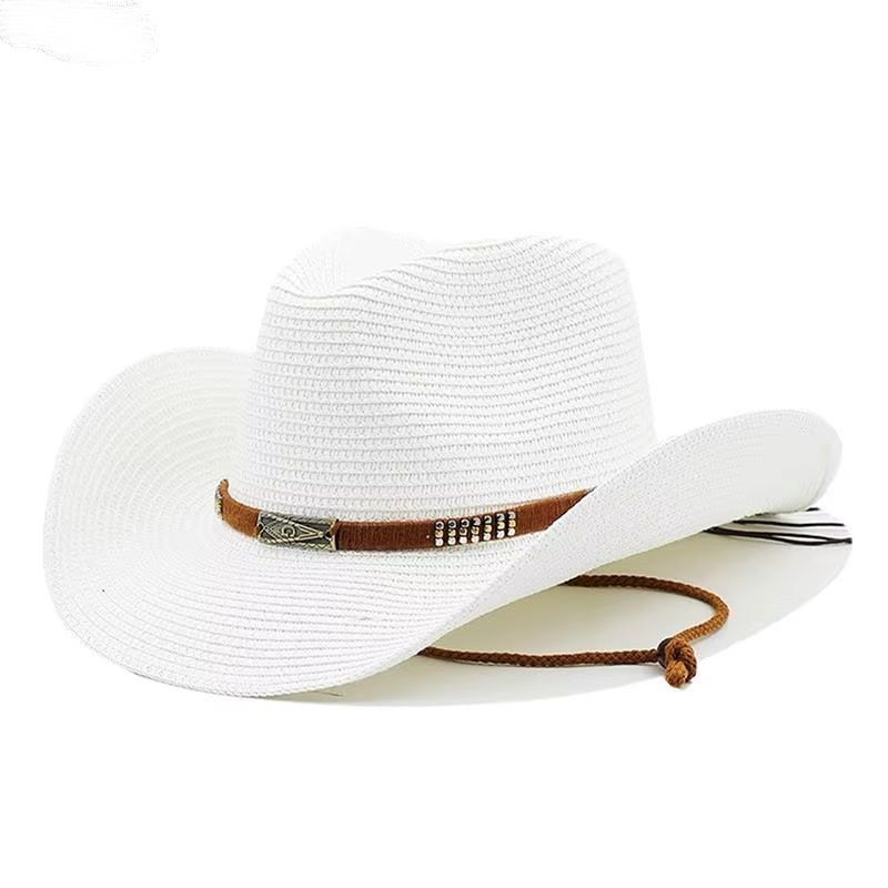 Chapeu boiadeira cowgirl palha maleavel com corda, rodeio, praia, ar ...