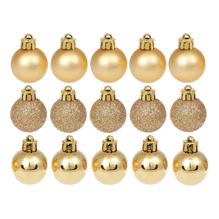 Kit 15 Bolinhas De Natal 4cm Enfeites Natalinos Decoração Dourado Lisa Vermelha /fosca/glitter