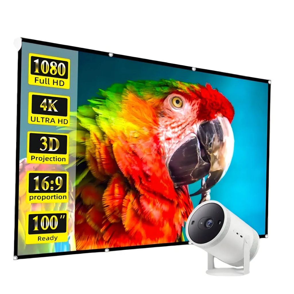 Tela Projeção 150 Polegadas Para Projetor Full Hd 4k Uso Interno E ...
