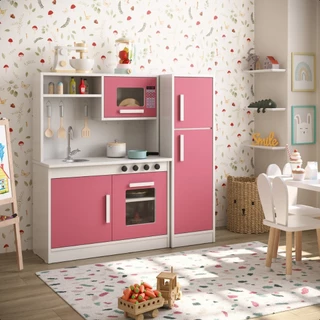 Cozinha Infantil Completa com Refrigerador Pia Fogão e Microondas MDF/MDP Criança em Oferta na Shopee