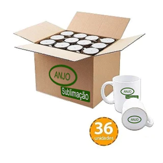 Caixa com 12, 24, 36 unidades de Caneca Branca para Sublimação porcelana 325ml