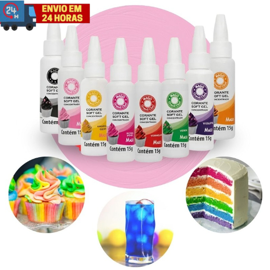 Corante Alimentício Soft Gel MAGO 15gr Para Bolos e Doces Vá