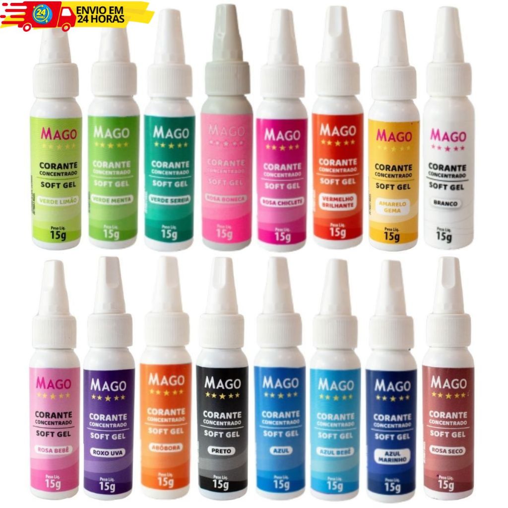 Corante Alimentício Soft Gel MAGO 15gr Para Bolos e Doces Vá
