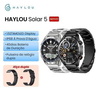 ⚡Haylou Solar 5 SmartWatch 1,58"AMOLED Display IP68 À Prova D'água 40d-Bateria Relógio inteligents