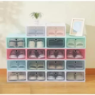 kits Caixas Organizadoras Para Sapatos Tênis Empilhável Tampa flip em Oferta na Shopee