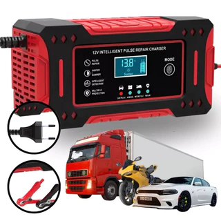 Carregador de bateria automotivo inteligente 12 V Display Digital Automático Energia Reparação Puls