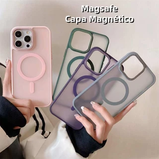 Capa Case Capinha Magsafe Fosco Colorido para iPhone 14/15/16 Pro Max com Alto Relevo nas Cameras
