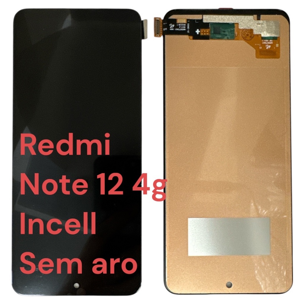 Tela Frontal Display Completo Para Redmi Note 12 4G Incell sem aro ...