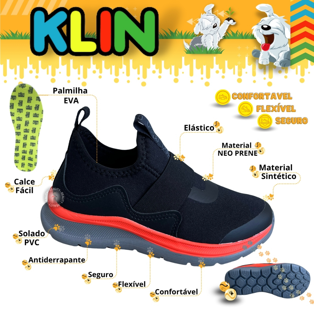 Tênis sem cadarço de Menino Klin Way Infantil Masculino 354003