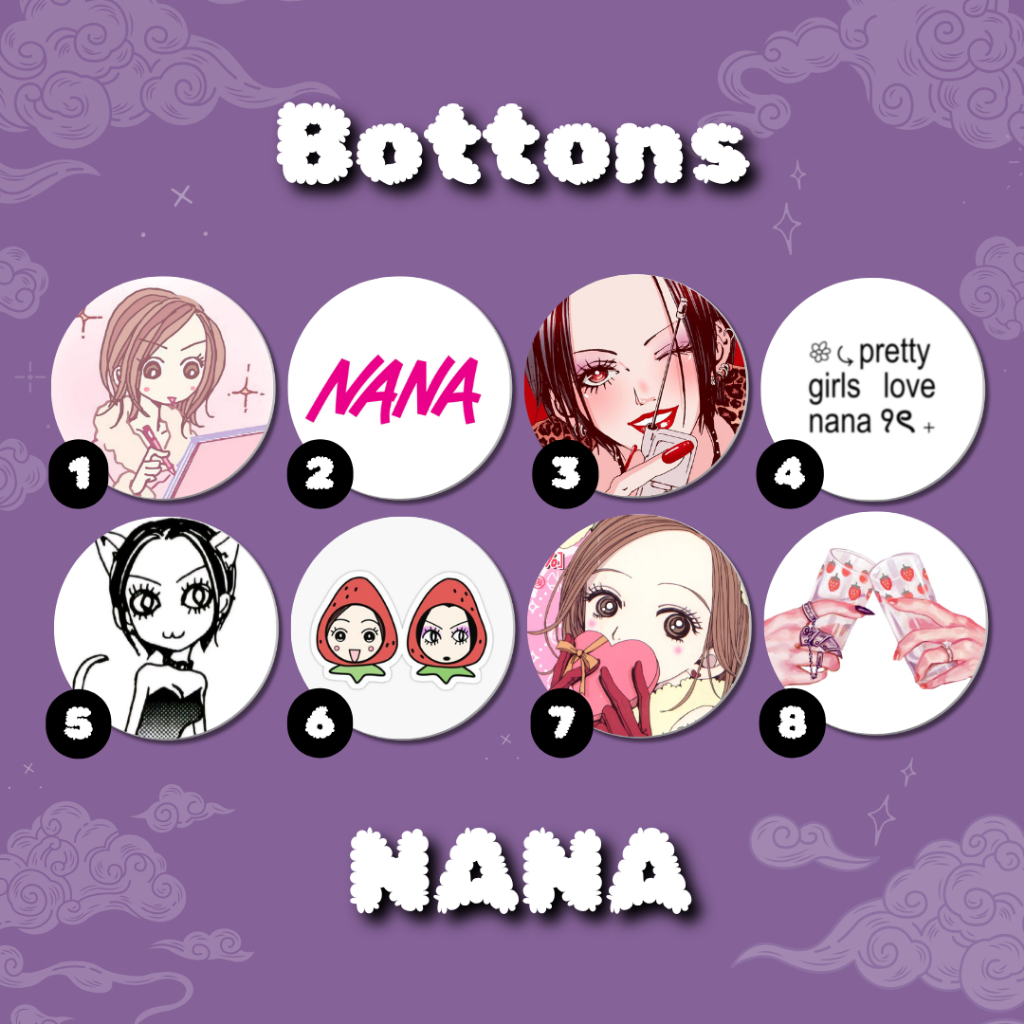NANA Anime Mangá Bottom Pin Bottons Broche Fanmade | Shopee Brasil