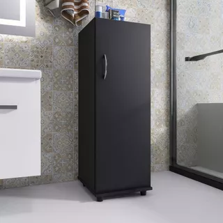 Armário Multiuso com Pézinho, Organizador com 1 Porta e Prateleiras Internas para Banheiro
