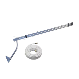 Kit Antena Digital 28 Elementos 4k Uhf Hdtv C/ Mastro Kit Fixação e Cabo Coaxial C/ 2 conectores 5M 10M 16M 25M 30M 50M