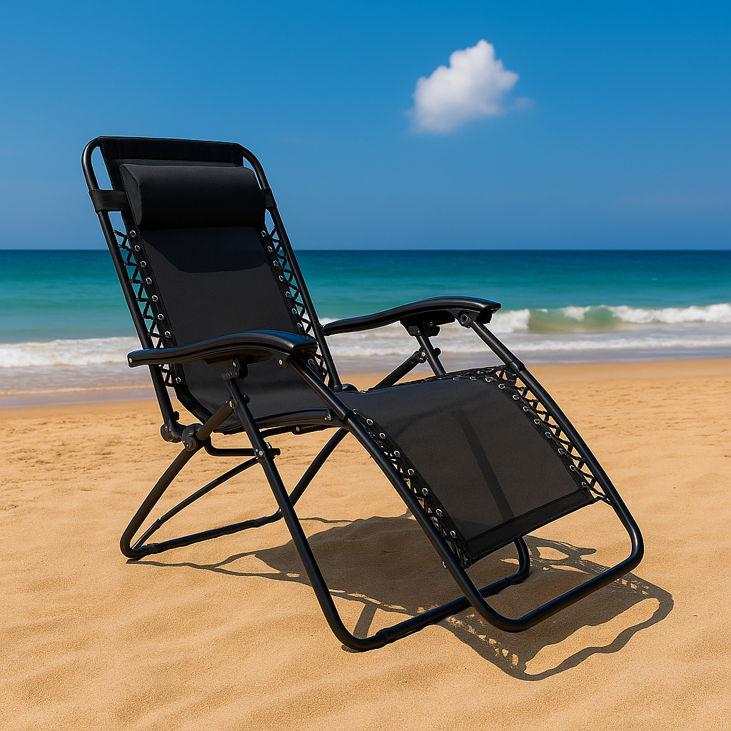 Cadeira De Praia Confortável Reclinavel Trançada 120 Kg Deitar Cor ...